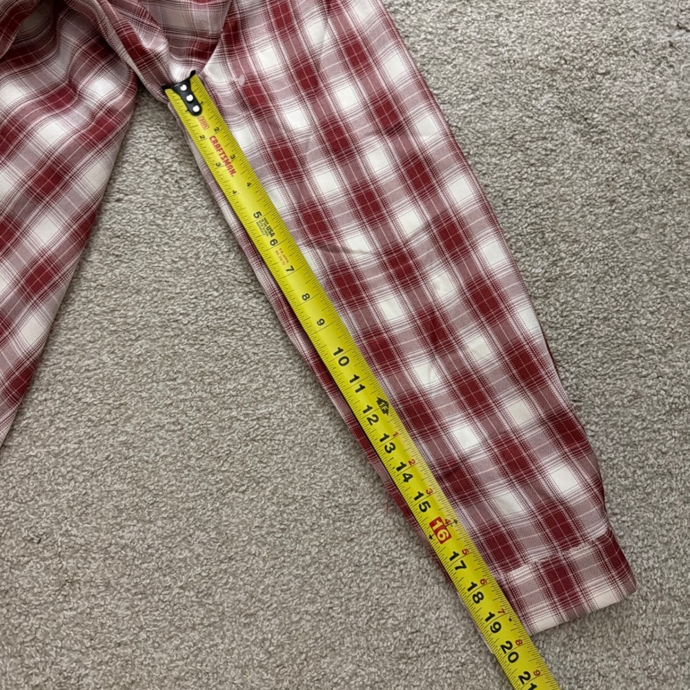 VICI Red White Plaid Front Tie Button Down Shirt Dress Mini Womens Large - Picture 13 of 13